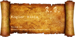 Kogler Viola névjegykártya